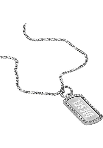 Diesel Herrenkette Dog Tag Edelstahl, DX1455040 von Diesel