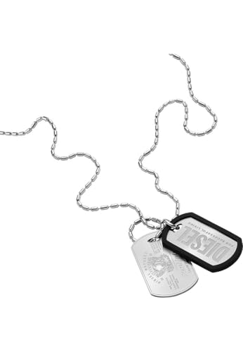 Diesel Herrenkette Font Dog Tag Edelstahl, DX1553040 von Diesel