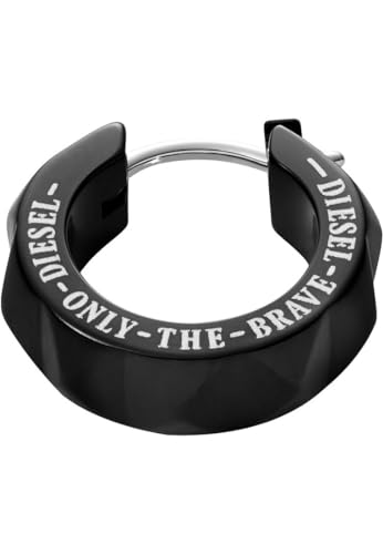 Diesel Herrenohrringe aus Edelstahl oder Halbedelmetall mit Bügelverschluss, Schwarz von Diesel