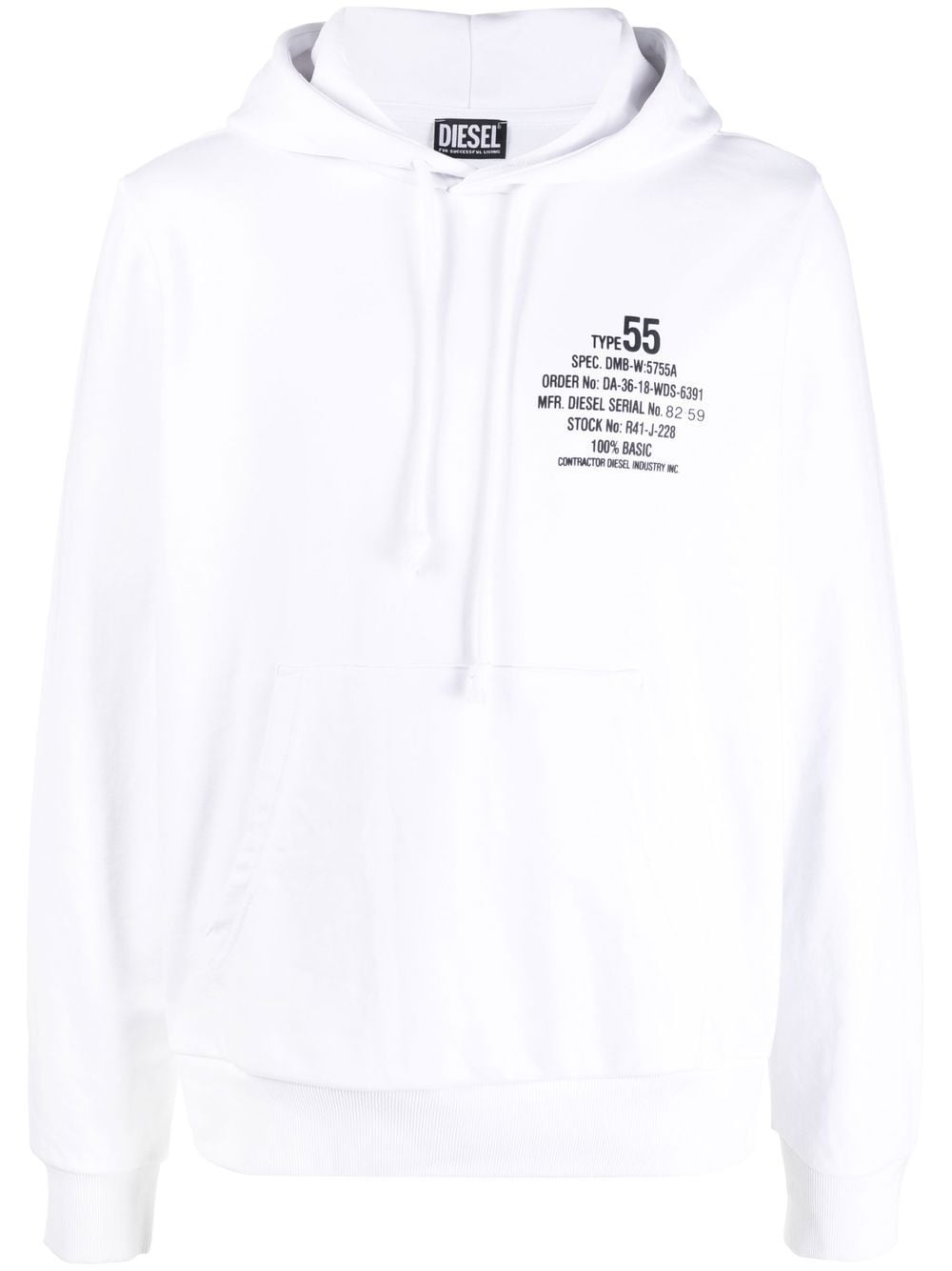 Diesel Hoodie mit Slogan-Print - Weiß von Diesel