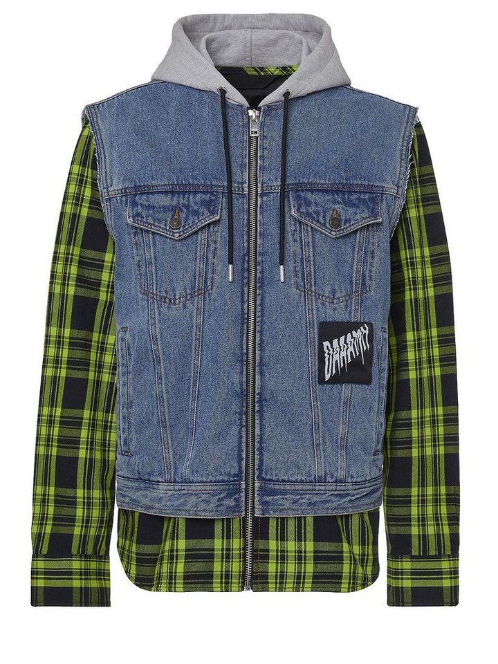 Diesel Jeansjacke Patchwork Shirt mit Hoodie - J-RUBEN 5IS - Gr. L von Diesel