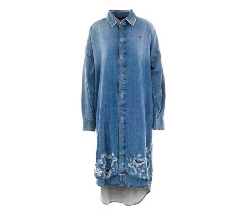 Diesel Jeanskleid Diesel Denim Davis-L-Oversized Dress, Damen Übergroße Kleider. in Unifarbe, Oversized, Destroyed-Look von Diesel