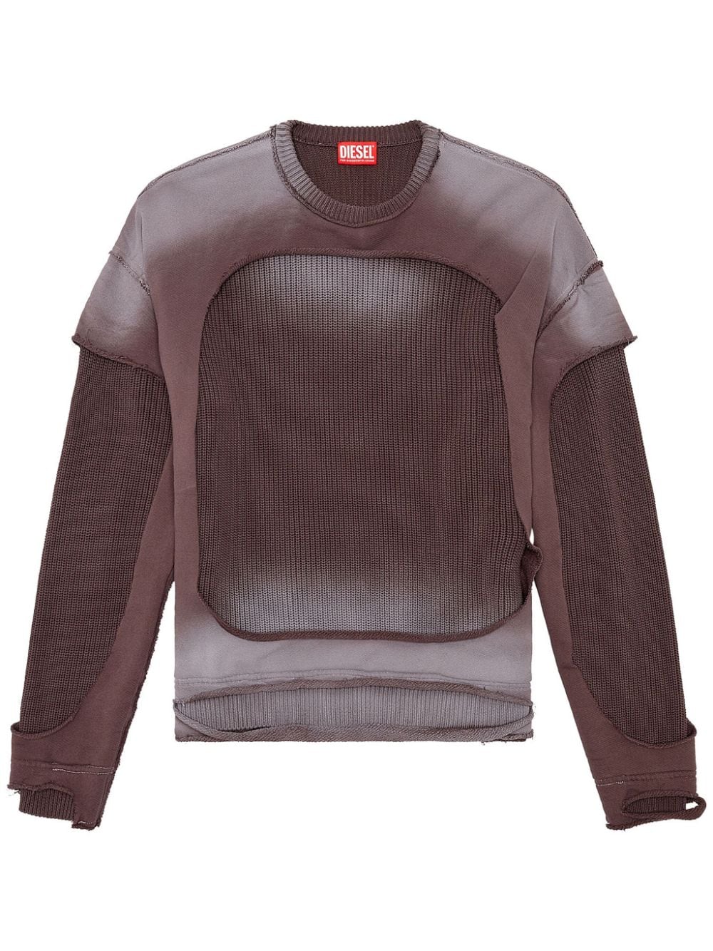 Diesel K-Osbert Sweatshirt in Distressed-Optik - Grau von Diesel