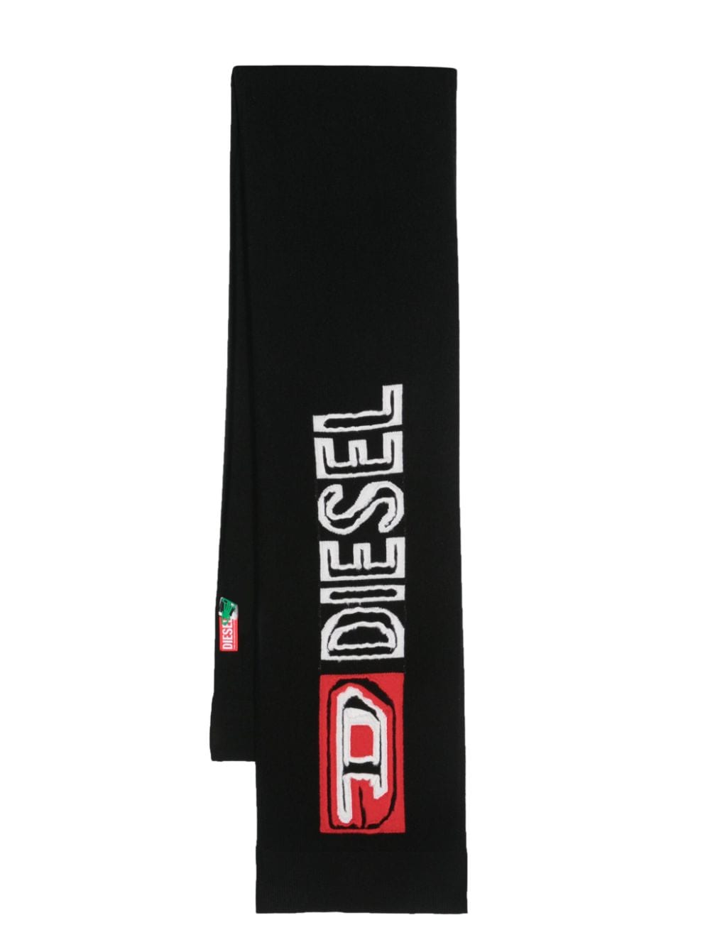 Diesel K-Peff Schal mit Intarsien-Logo - Schwarz von Diesel