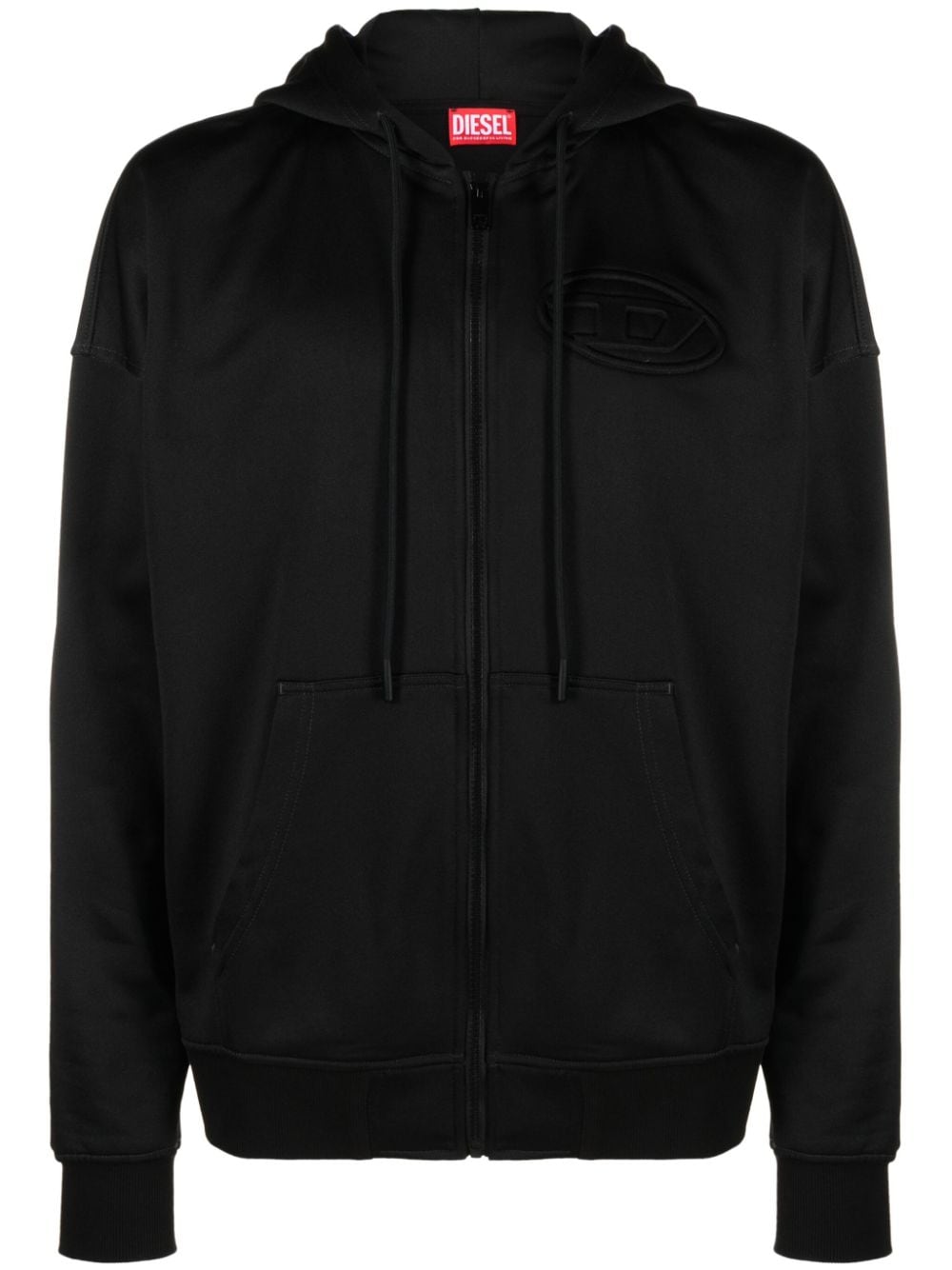 Diesel Kapuzenjacke mit D-Logo - Schwarz von Diesel