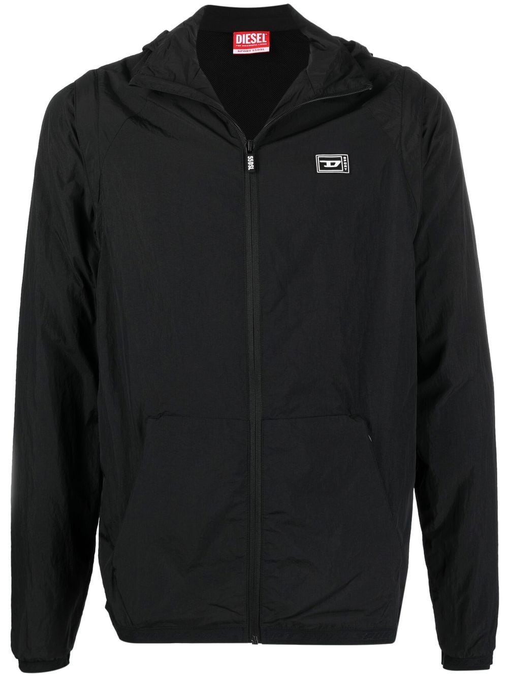 Diesel Kapuzenjacke mit Logo-Patch - Schwarz von Diesel