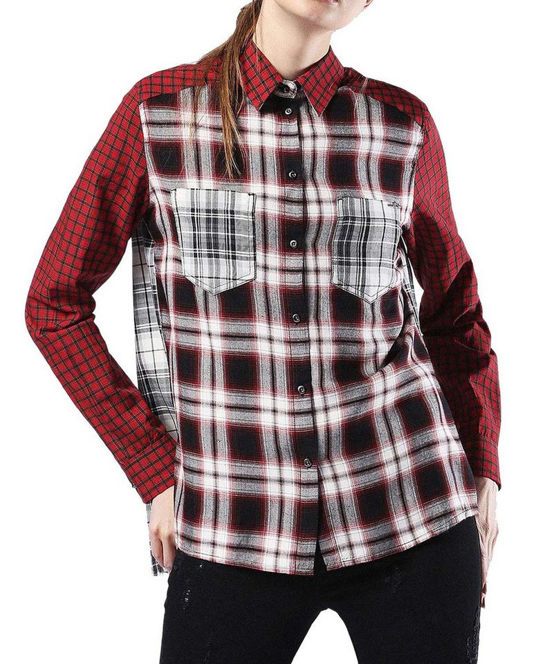 Diesel Kurzarmbluse Diesel C-Eve Camicia Damen Bluse Kariert von Diesel