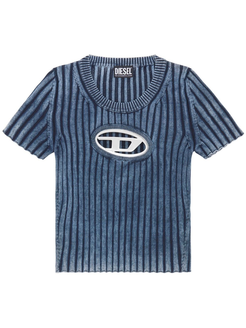 Diesel M-Anaheim T-Shirt mit Logo-Schild - Blau von Diesel