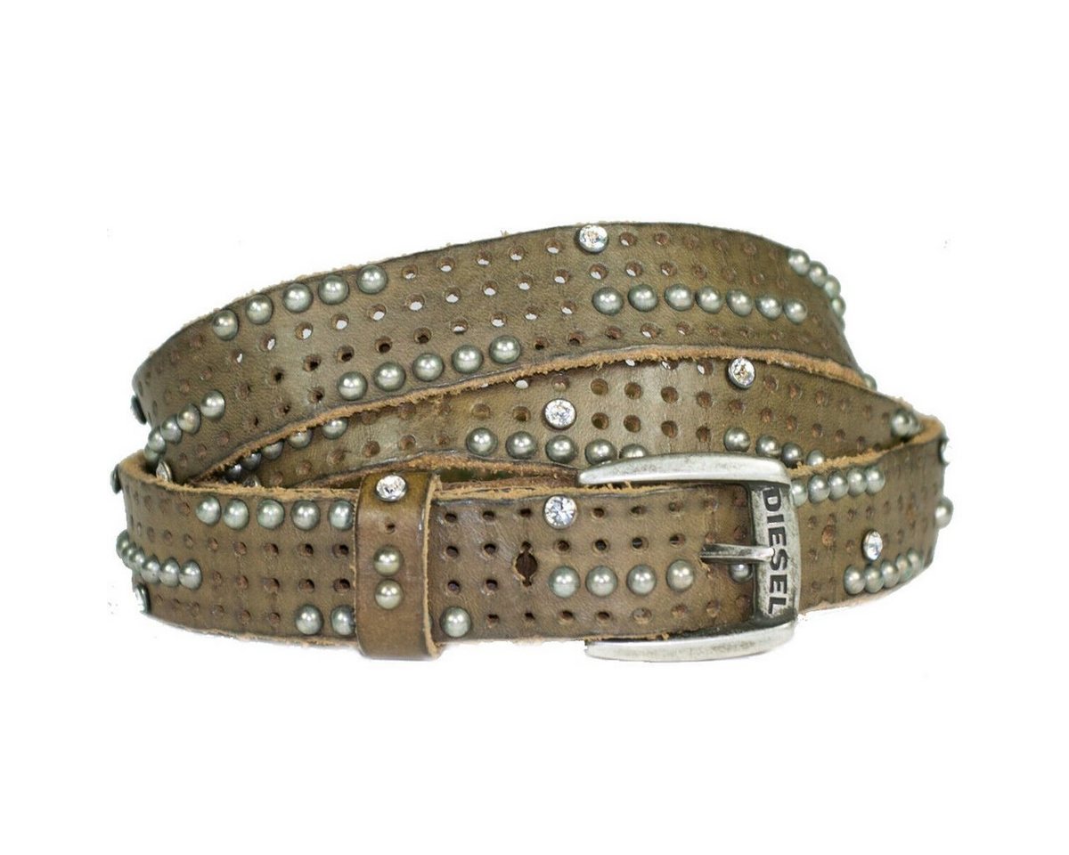 Diesel Ledergürtel Diesel Damen Gürtel TREILLIS im klassischen Design, Vollrindledergürtel, Leder Gürtel mit Schnalle, Leder Gürtel mit Swarovski Steine von Diesel