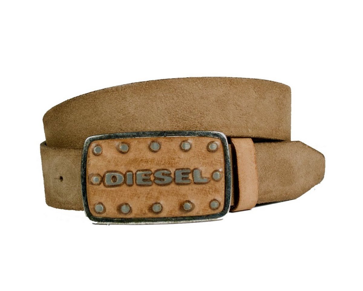 Diesel Ledergürtel Diesel Herren/Damen Gürtel Unisex BATTO im klassischen Design, Vollrindledergürtel, Leder Gürtel mit Schnalle von Diesel