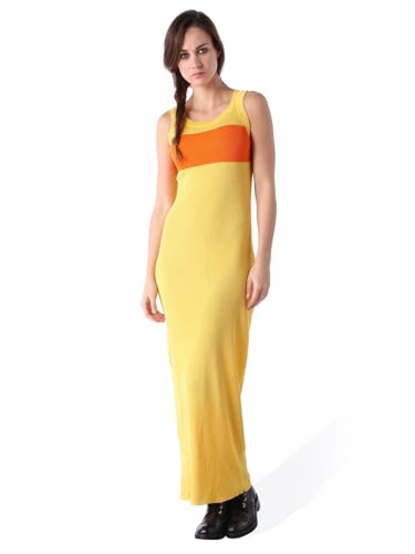 Diesel M-CRESP Abito Damen Kleid Maxikleid Gelb (DE/NL/SE/PL, Alphanumerisch, M, Regular, Regular, Gelb) von Diesel