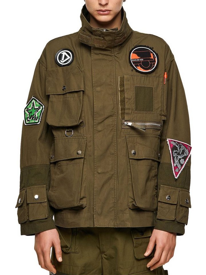 Diesel Military-Jacke Feldjacke im Military-Stil mit Patches - J-BATTLE - Gr. M von Diesel