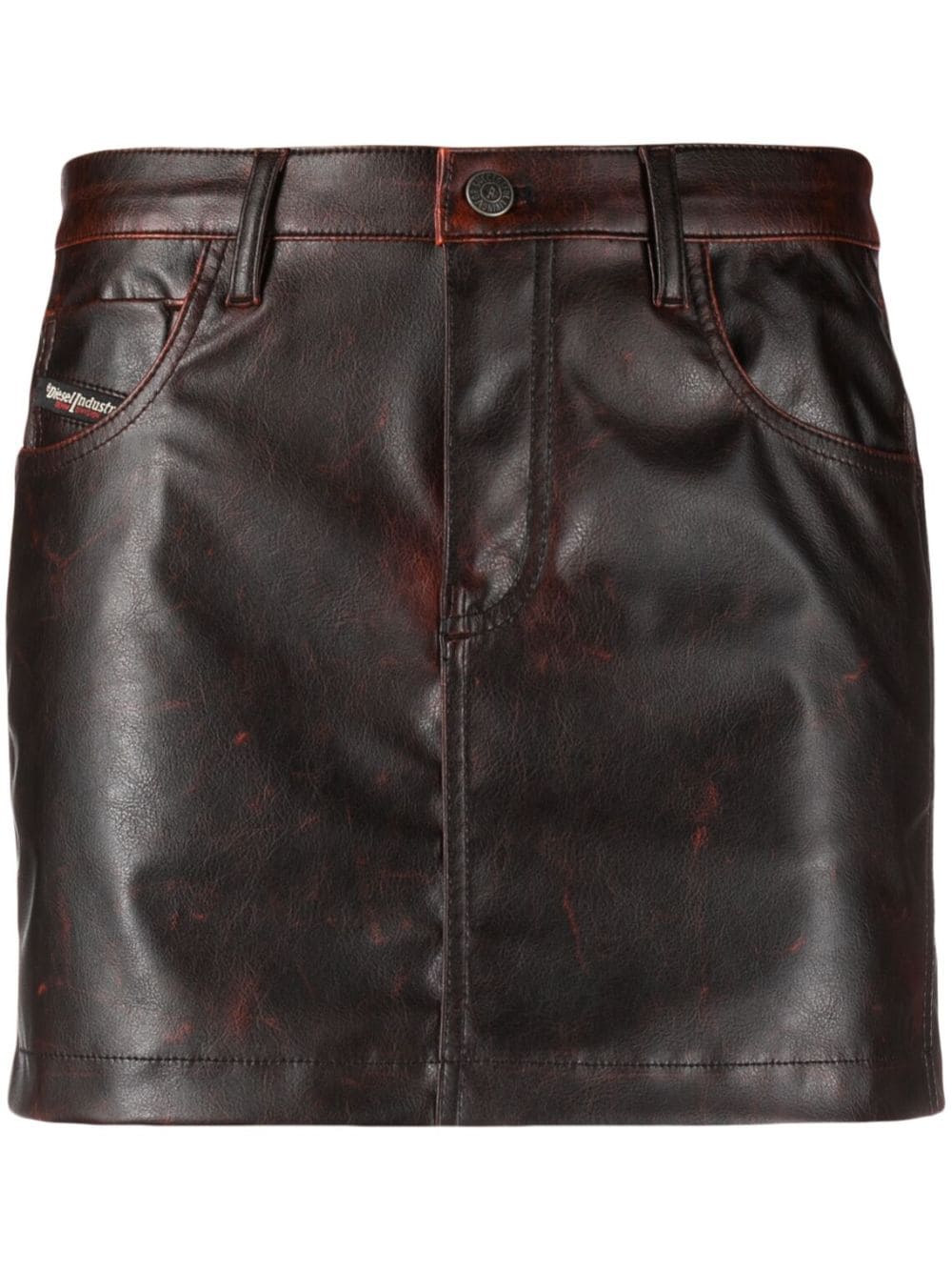 Diesel Minirock aus Faux-Leder - Braun von Diesel