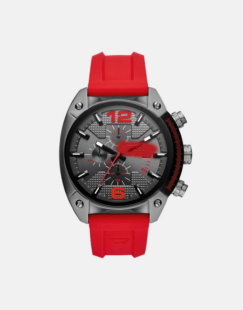 Diesel - Overflow Chronograph - Herrenuhr aus Edelstahl in Graphit und Rot von Diesel