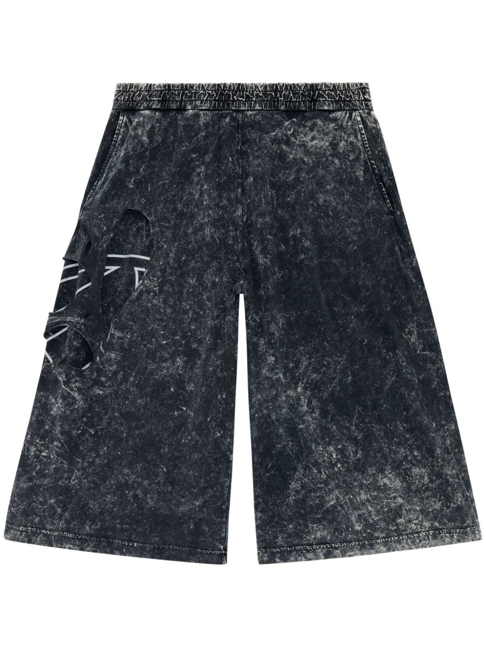 Diesel Marmorierte P-ECKYO-PEELOVAL Cropped-Jogginghose - Schwarz von Diesel