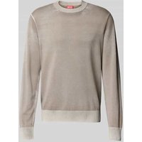 Diesel Pullover mit gerippten Abschlüssen in Hellgrau, Größe XL von Diesel