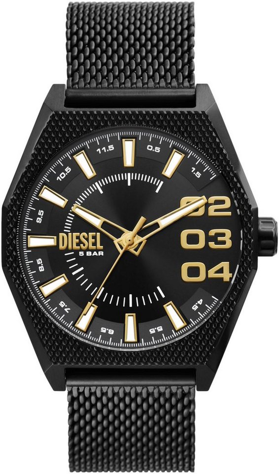 Diesel Quarzuhr SCRAPER DZ2194, Armbanduhr, Herrenuhr, Edelstahlarmband von Diesel