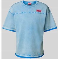 Diesel Relaxed Fit T-Shirt in Denim-Optik in Jeansblau, Größe M von Diesel