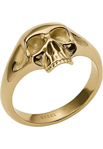 Diesel Ring Für Männer Stahl, Länge: 20mm, Breite: 25.4mm, Höhe: 13mm Gold-Edelstahl-Ring, DX1380710 von Diesel