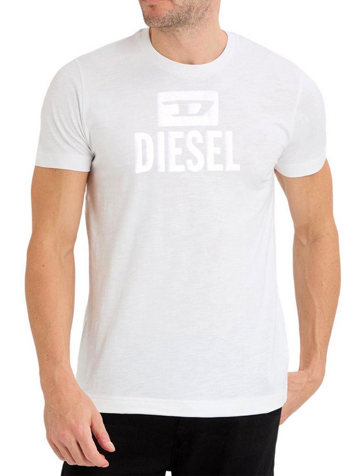 Diesel Rundhalsshirt Slim Fit - T-Diego Tone On Tone 100 Weiß von Diesel