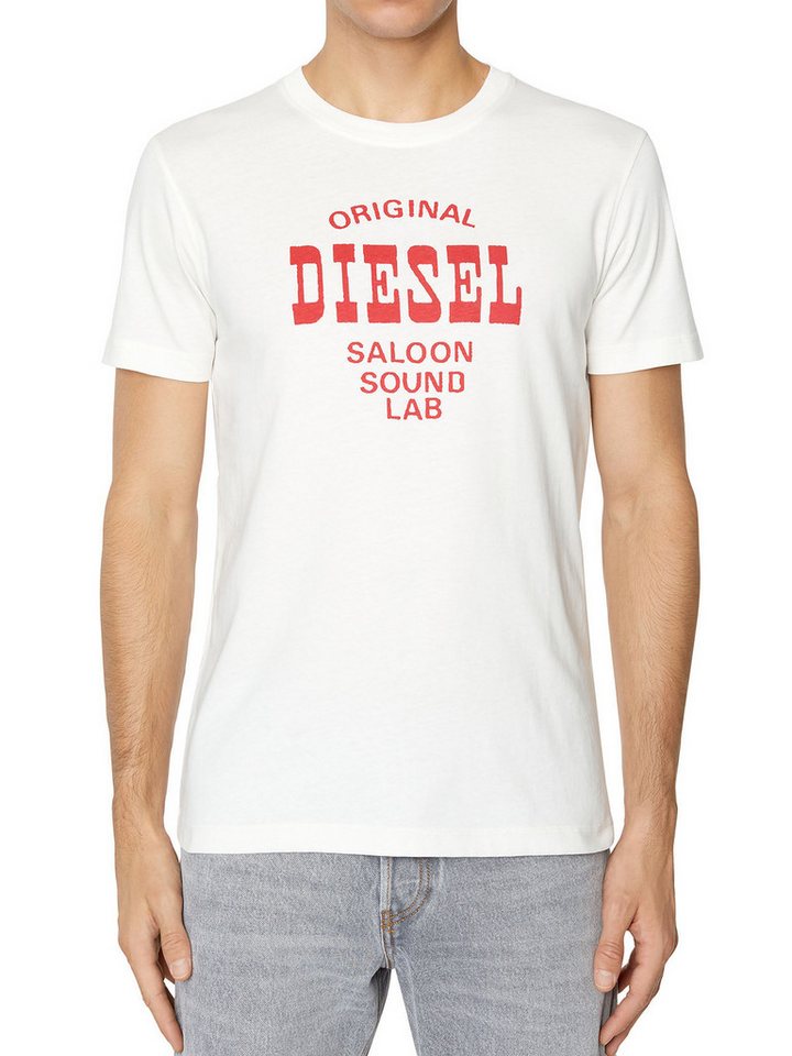 Diesel Rundhalsshirt Slim Fit - Weiß - T-DIEGOR-E12 141 von Diesel