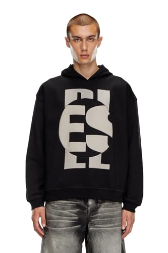 Diesel_S-BOXT-Hood-Circle Felpa_Sweatshirt_Schwarz_XXS Große Größen von Diesel