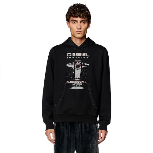 Diesel_S-GINN-HOOD-K36 FELP_Sweatshirt_Schwarz_L von Diesel