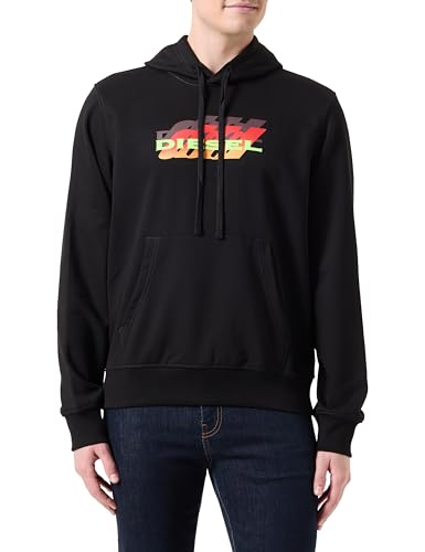 Diesel_S-GINN-HOOD-K41 Felpa_Sweatshirt_Schwarz_XL Große Größen von Diesel