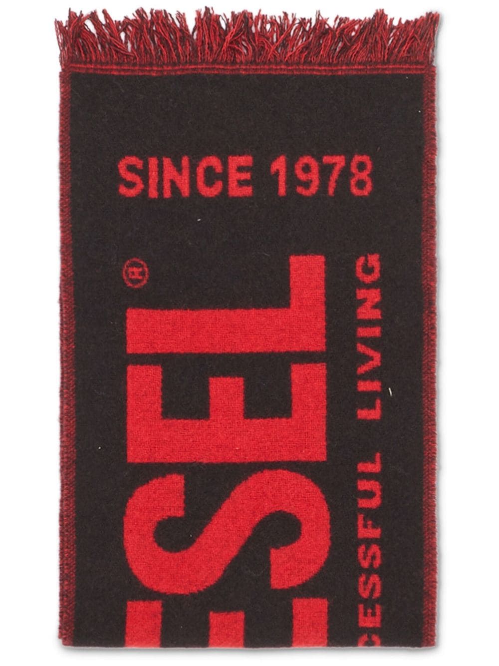 Diesel S-Bisc-New Schal mit Intarsien-Logo - Schwarz von Diesel