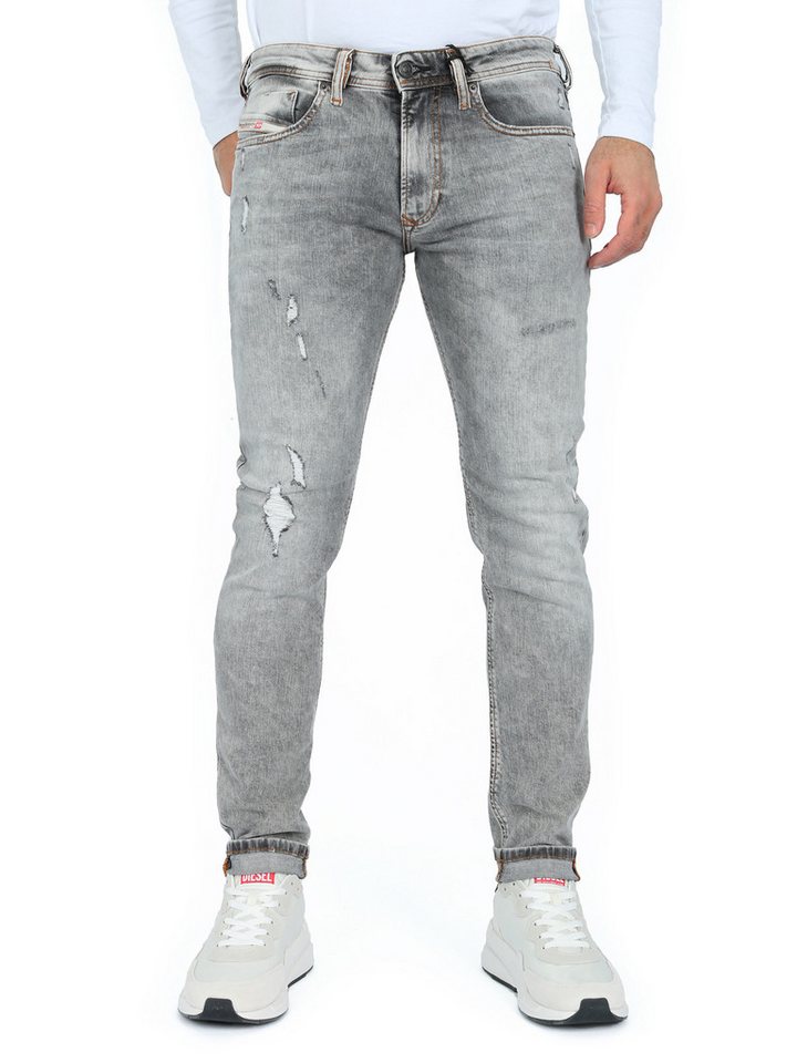 Diesel Skinny-fit-Jeans Destroyed Look - 1979 Sleenker R86AT Grau von Diesel