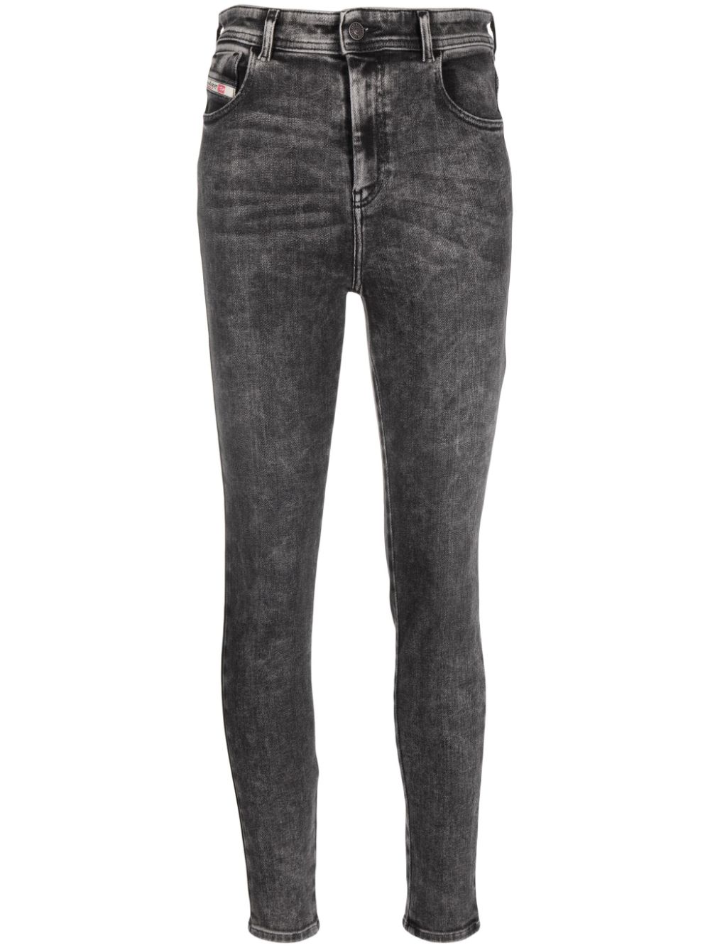 Diesel Slandy Skinny-Jeans mit hohem Bund - Grau von Diesel