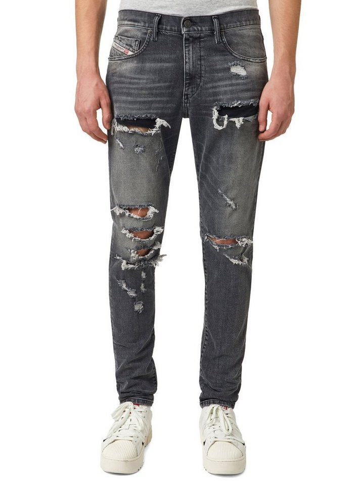 Diesel Slim-fit-Jeans Destroyed Stretchjeans - D-Strukt 09B19 - W33 L34 von Diesel