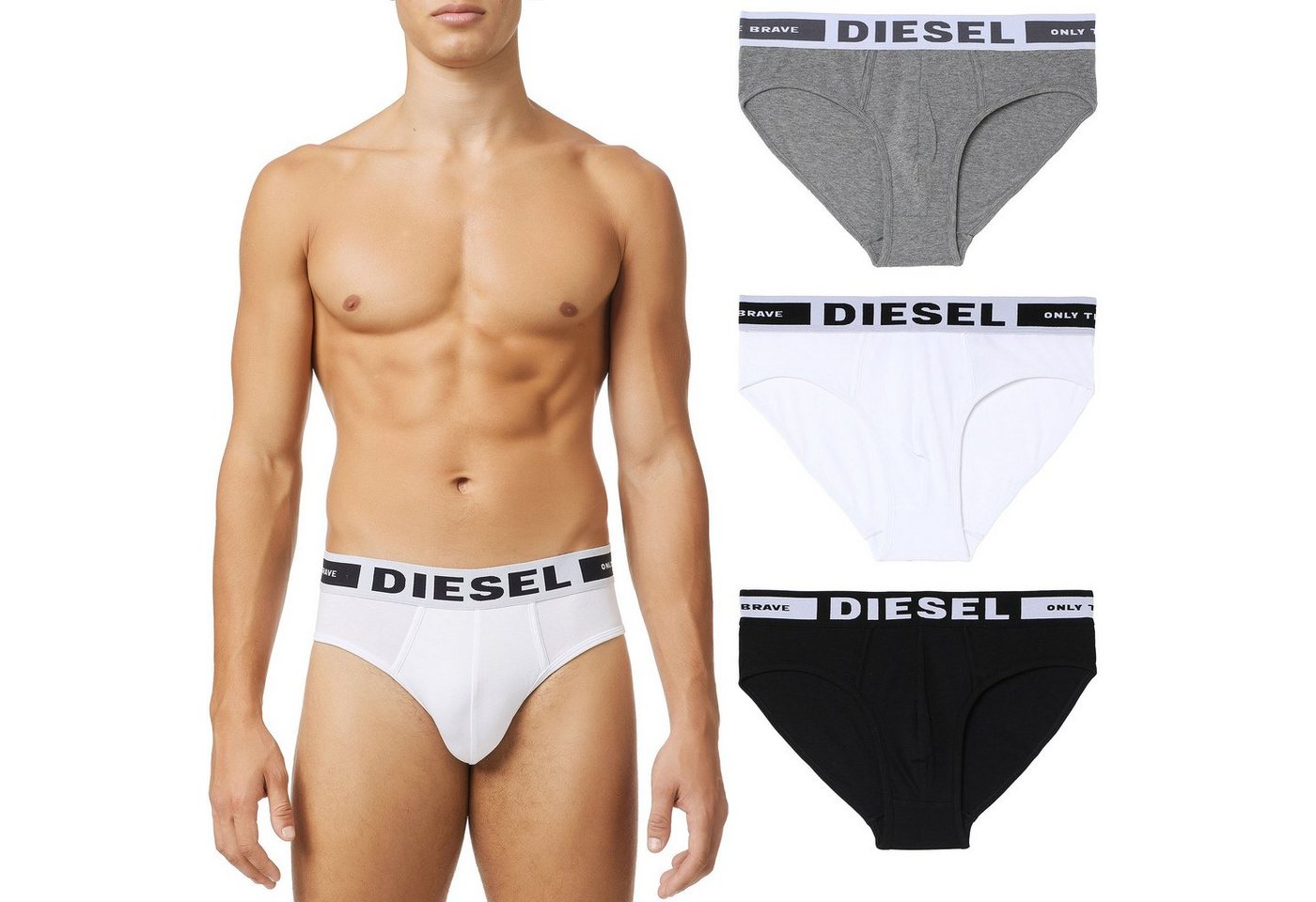 Diesel Slip (3er-Pack) Stretch Unterhosen - ANDRE 0BAOF_E4157 von Diesel