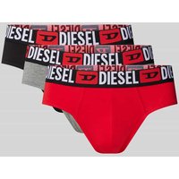 Diesel Slip mit elastischem Logo-Bund im 3er-Pack in Mittelgrau, Größe S von Diesel