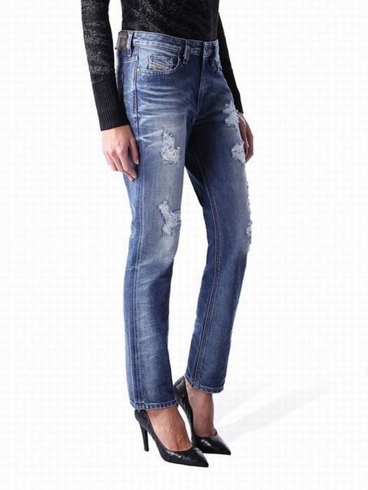 Diesel Straight-Jeans Diesel Rizzo 0848I Destroyed Damen Jeans Hose Slim Straight von Diesel
