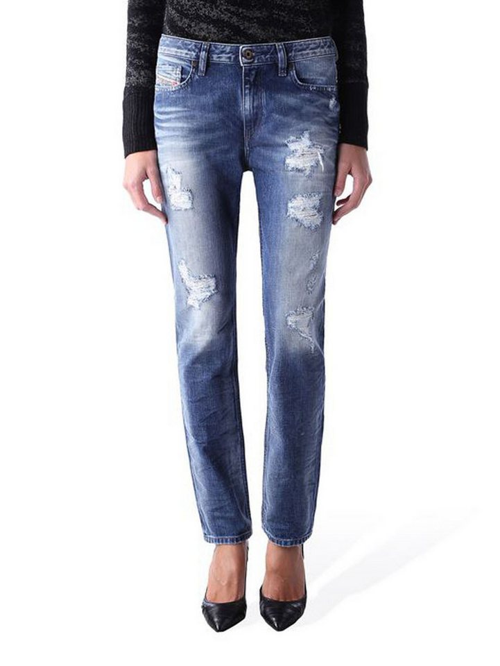 Diesel Straight-Jeans Diesel Rizzo 0848I Destroyed Damen Jeans Hose Slim Straight von Diesel