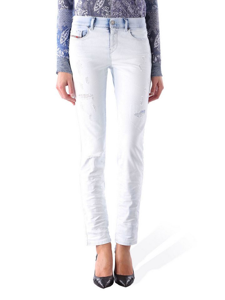 Diesel Straight-Jeans Diesel Sandy 0674A Stretch Damen Jeans Hose Slim Straight von Diesel