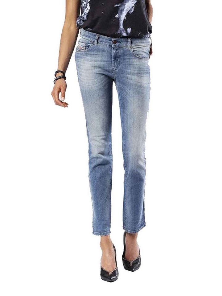 Diesel Straight-Jeans Diesel Sandy 0675D Stretch Damen Jeans Hose Slim Straight von Diesel
