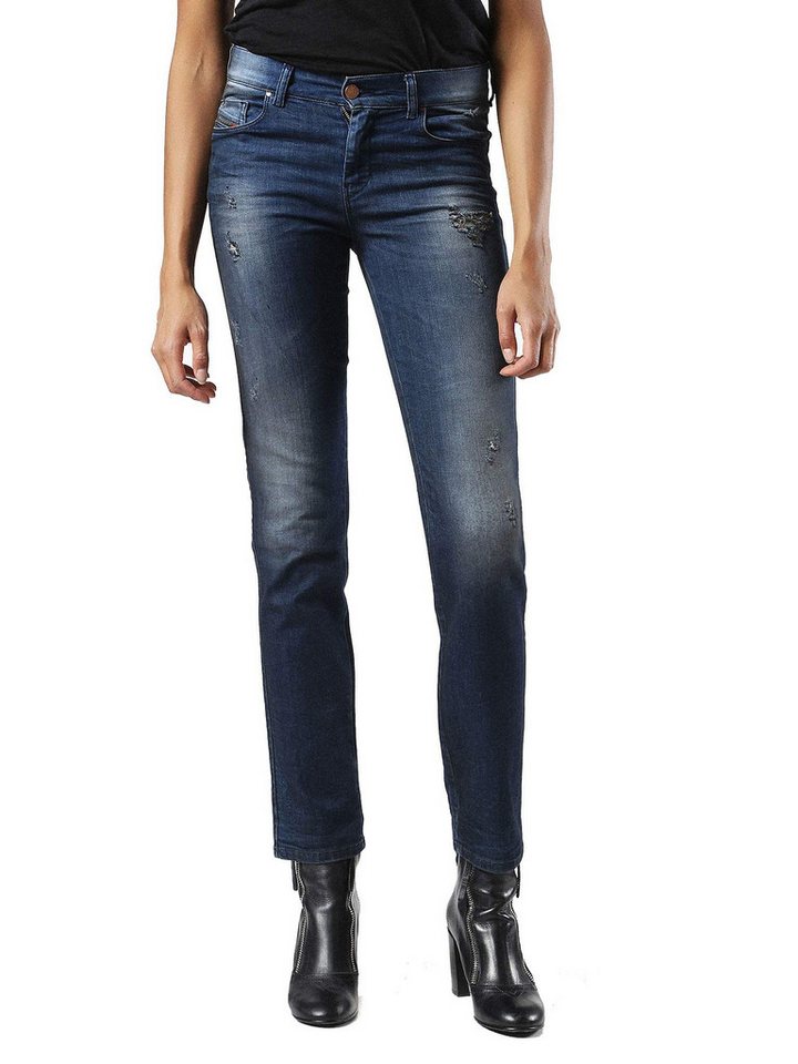 Diesel Straight-Jeans Diesel Sandy 0857C Damen Jeans Slim Straight von Diesel