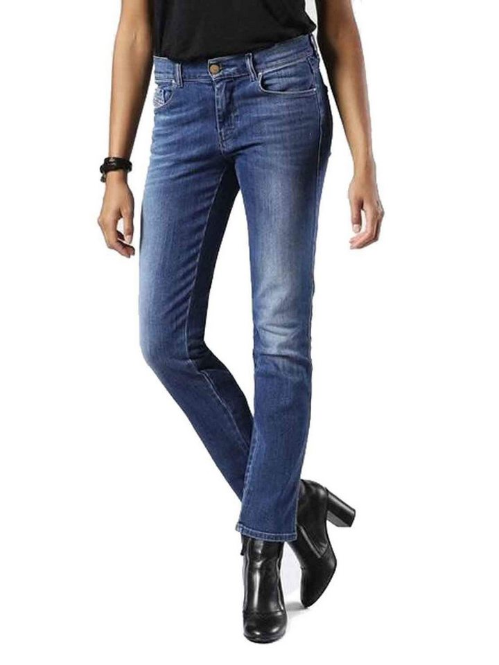 Diesel Straight-Jeans Diesel Sandy 0857P Stretch Damen Jeans Hose Slim Straight von Diesel
