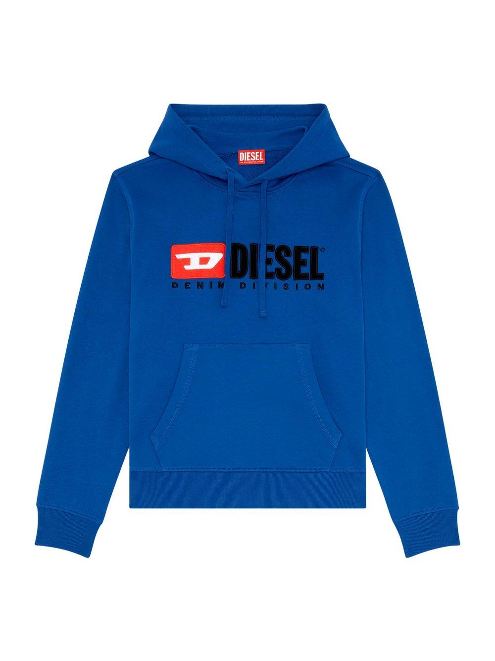 Diesel Sweatshirt Herren Baumwolle Kapuze gemustert, blau von Diesel