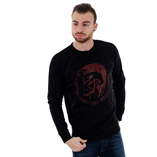 Diesel Sweatshirt Herren XL Langarm Schwarz 00SU99-RWAPO-900 Black von Diesel