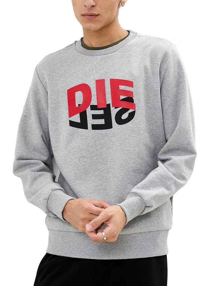 Diesel Sweatshirt Regular Fit Pullover - S-GIRK-N80 Grau Superweicher Herren Pullover Diesel Sweatshirt Regular Fit Pullover - S-GIRK-N80 Grau Superweicher Herren Pullover von Diesel