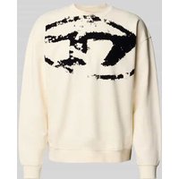 Diesel Sweatshirt mit gerippten Abschlüssen in Weiss, Größe XXL von Diesel