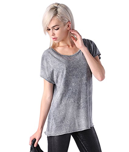 Diesel T-Serra-U Maglietta Damen Shirt Grau (Grau, XXS) von Diesel