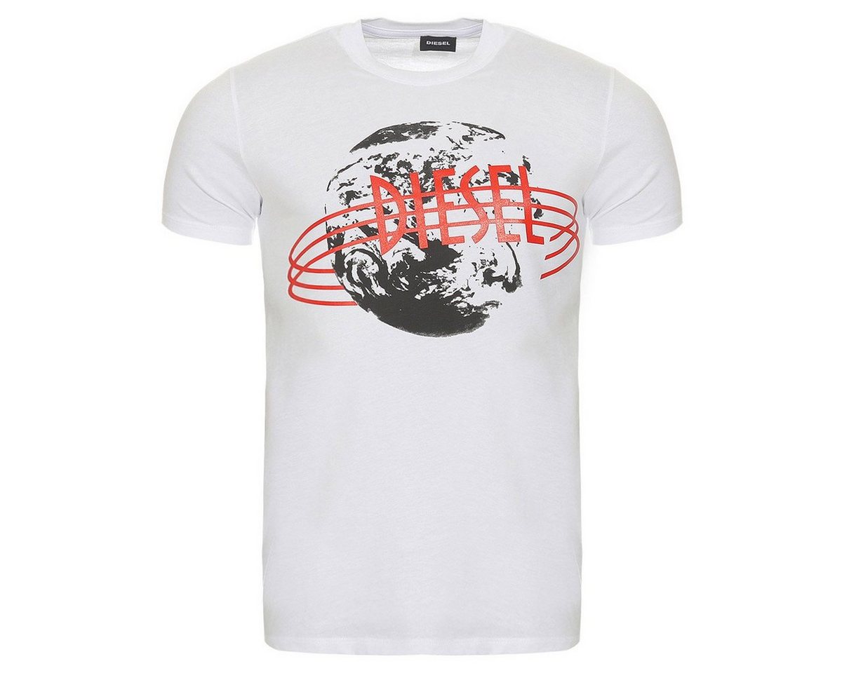 Diesel T-Shirt Diesel Herren T-Shirt T-DIEGO-NC Gerader Schnitt, Motiv Weltkugel von Diesel