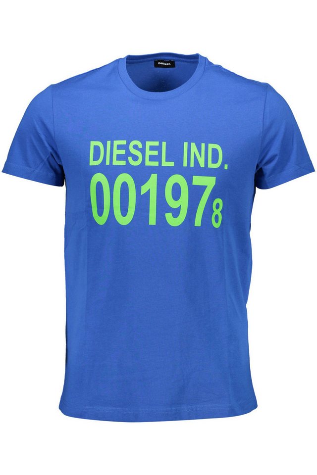 Diesel T-Shirt Stylisches Herren Kurzarm-T-Shirt in Blau mit Print von Diesel