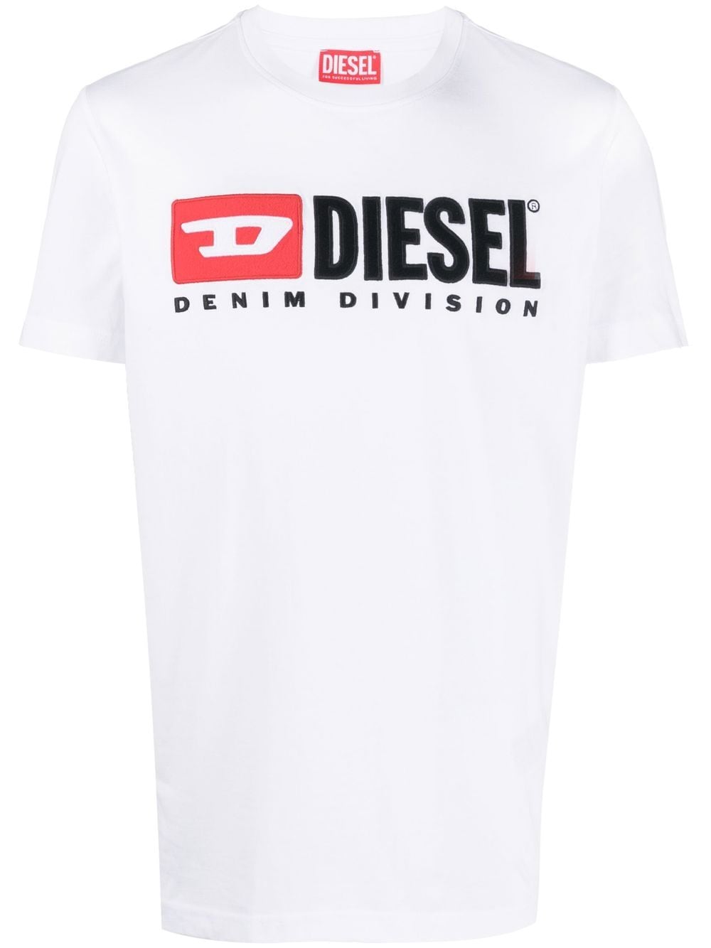 Diesel T-Diegor-Div T-Shirt mit Logo-Stickerei - Weiß von Diesel