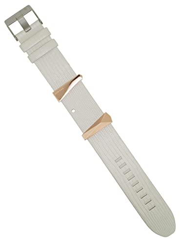 Diesel Uhrband Wechselarmband LB-DZ5585 Ersatzband Leder 24 mm Weiß-Rosé von Diesel