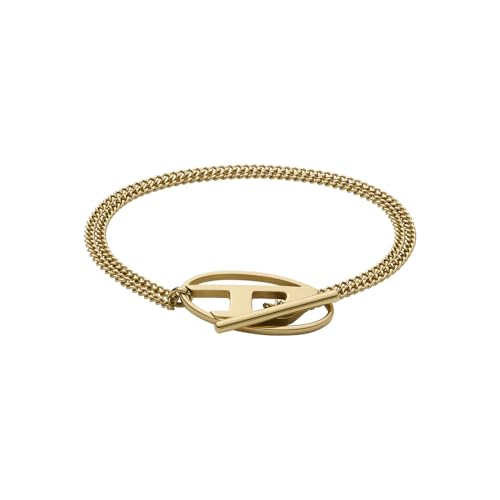 Diesel Herren-Armband aus Edelstahl mit Knebelverschluss, Blasses Gold von Diesel